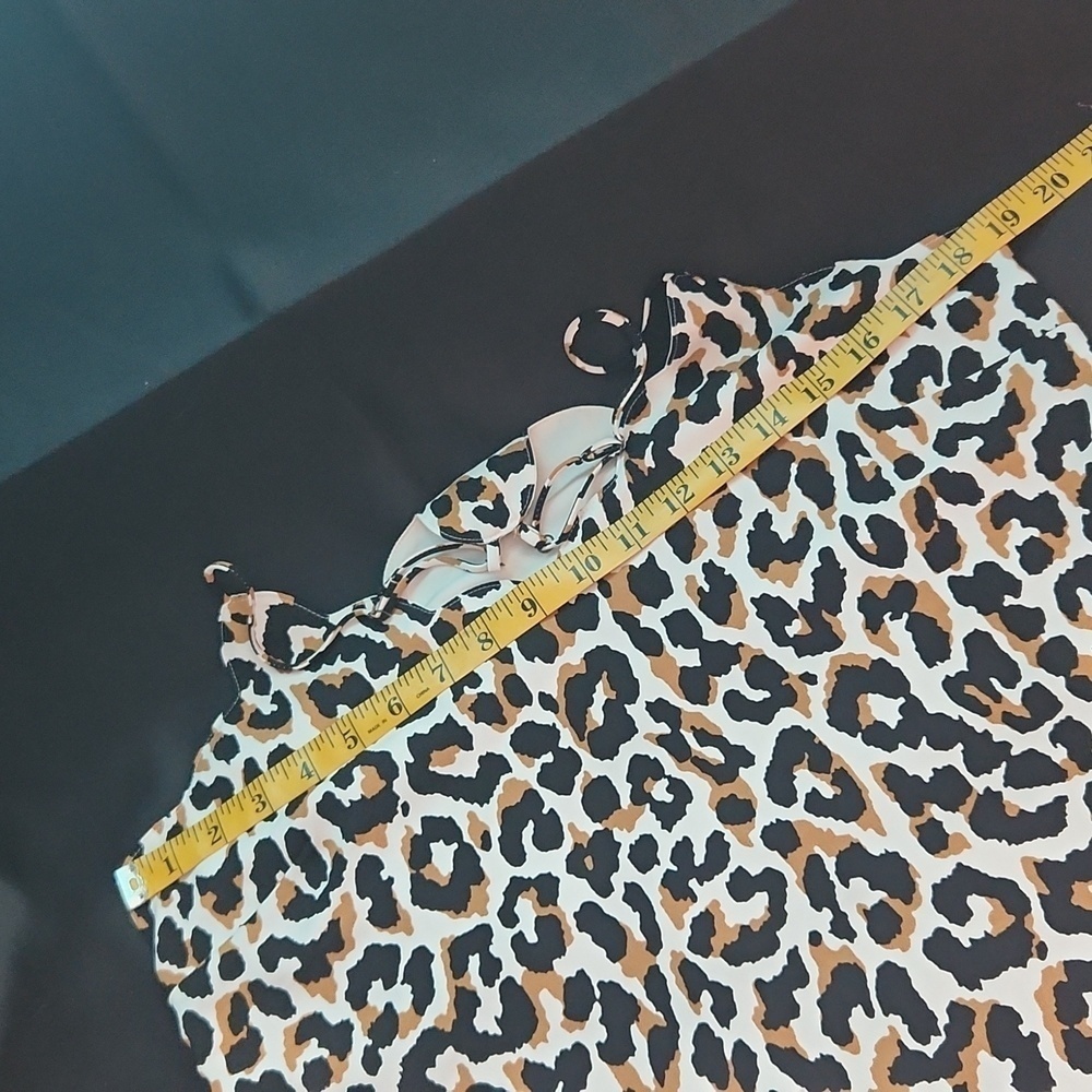 J Crew Leopard Scalloped Cami Top Size 8 - Picture 5 of 7